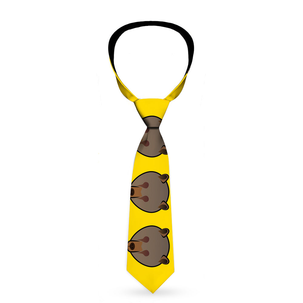 Buckle-Down Necktie - Brown Bear Repeat Yellow Neckties Buckle-Down   