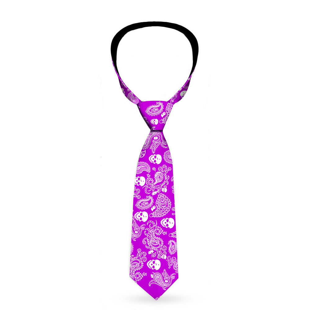 Buckle-Down Necktie - Bandana/Skulls Purple/White Neckties Buckle-Down   