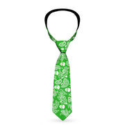 Buckle-Down Necktie - Bandana/Skulls Irish Green/White Neckties Buckle-Down   