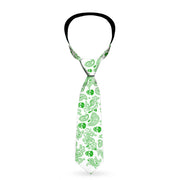 Buckle-Down Necktie - Bandana/Skulls White/Irish Green Neckties Buckle-Down   