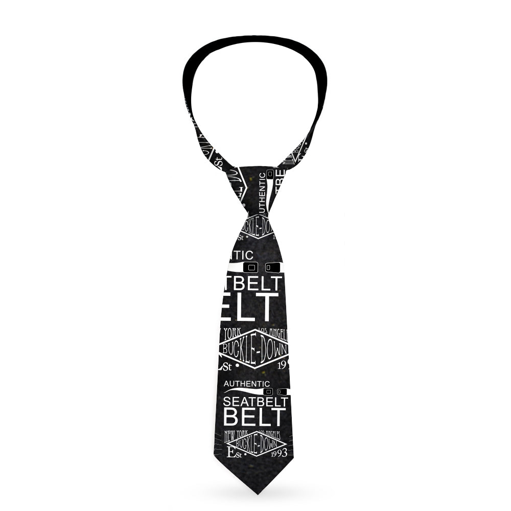 Buckle-Down Necktie - BD AUTHENTIC SEATBELT BELT NY-LA Black/White Neckties Buckle-Down   