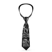 Buckle-Down Necktie - BD AUTHENTIC SEATBELT BELT NY-LA Black/White Neckties Buckle-Down   