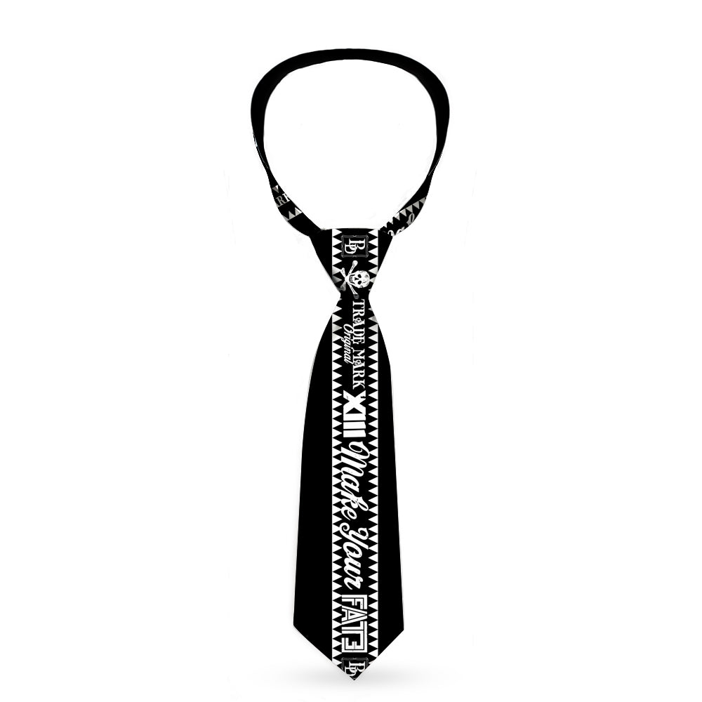 Buckle-Down Necktie - BD Skull MAKE YOUR FATE Black/White Neckties Buckle-Down   