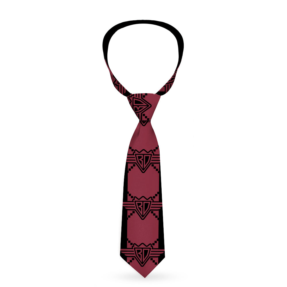 Buckle-Down Necktie - BD Monogram2 Red/Black Neckties Buckle-Down   