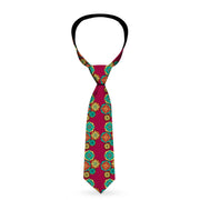 Buckle-Down Necktie - Boho Mandala Burgundy/Yellow/Turquoise/Orange Neckties Buckle-Down   