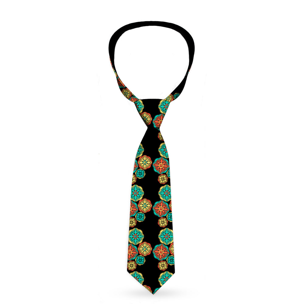 Buckle-Down Necktie - Boho Mandala Black/Yellow/Turquoise/Orange Neckties Buckle-Down   