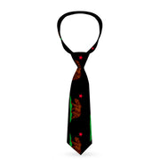 Buckle-Down Necktie - California Flag Bear Black Neckties Buckle-Down   