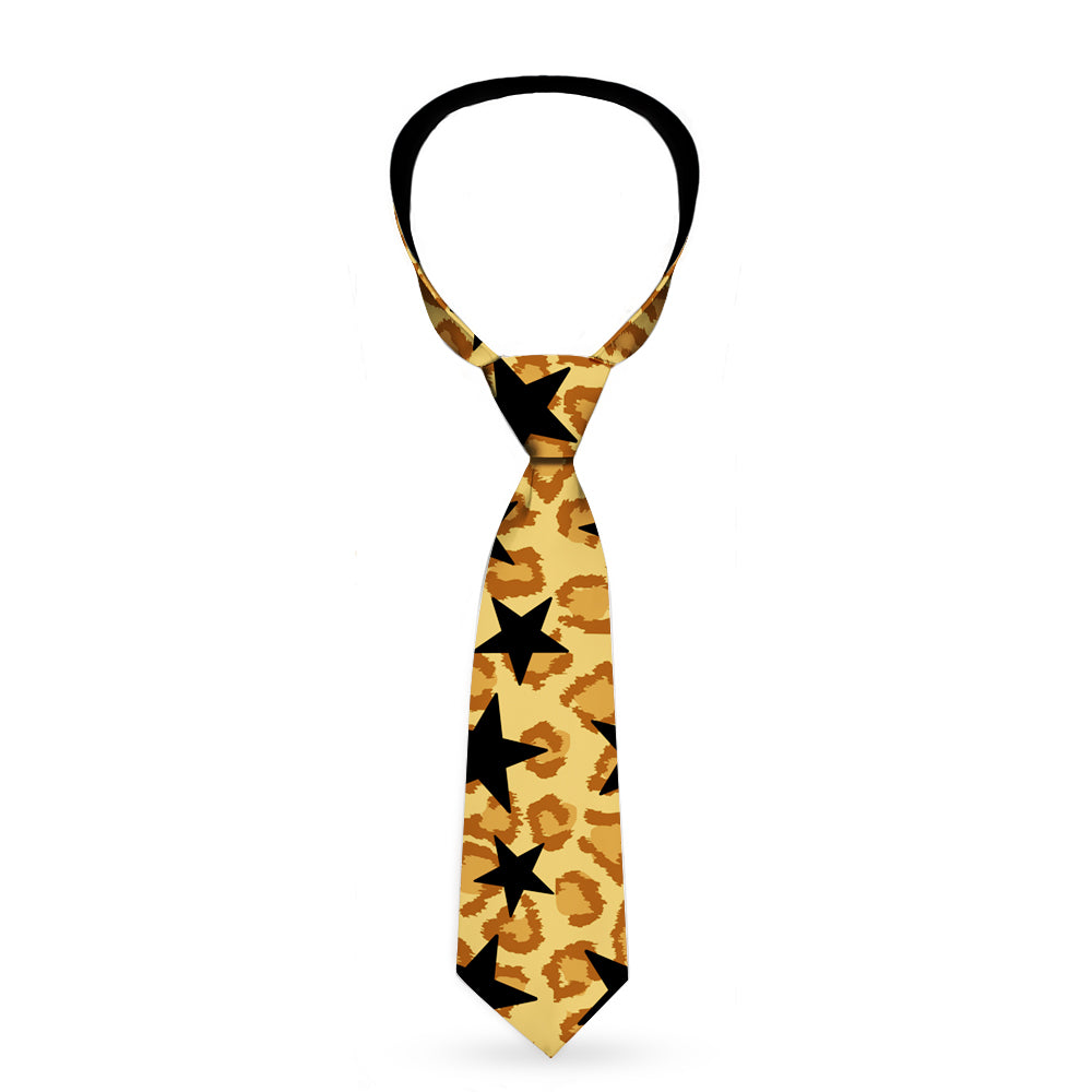 Buckle-Down Necktie - Cheetah/Stars Tan/Black Neckties Buckle-Down   