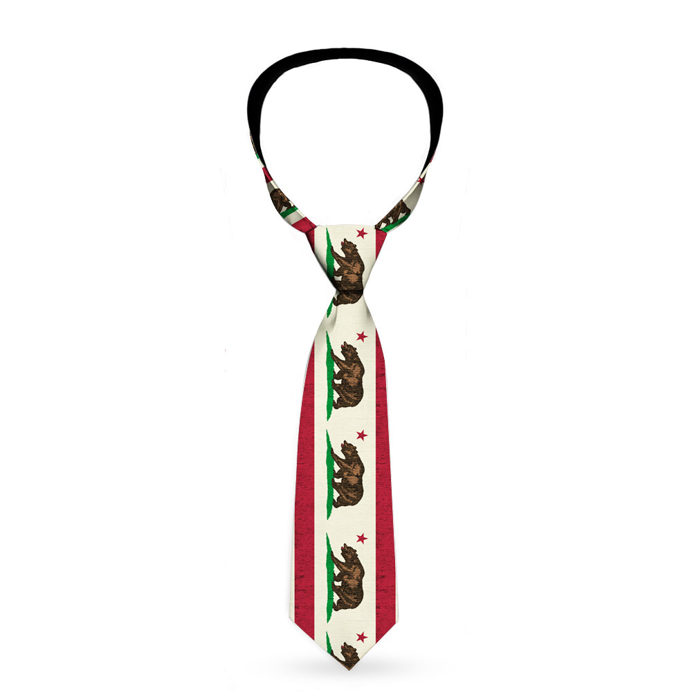 Buckle-Down Necktie - California Flag Weathered White Neckties Buckle-Down   