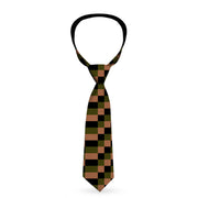 Buckle-Down Necktie - Checker Trio Tan/Black/Olive Neckties Buckle-Down   