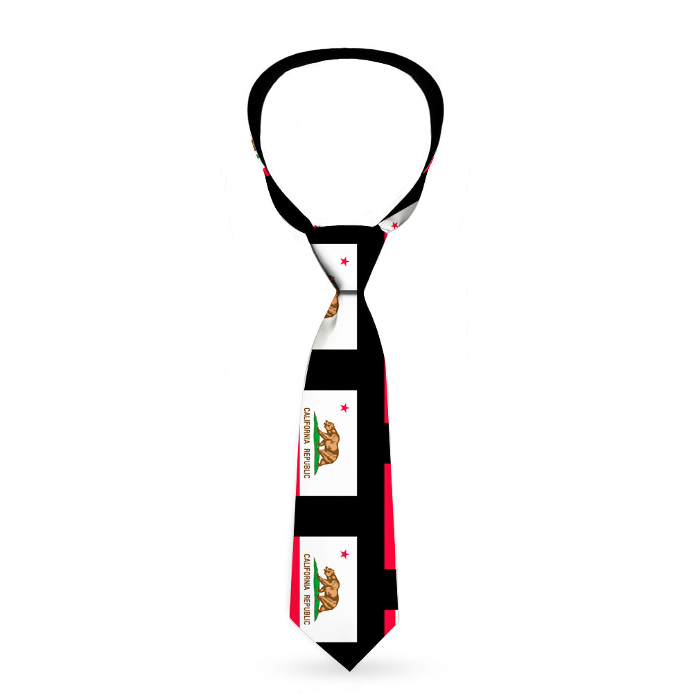 Buckle-Down Necktie - California Flag Repeat/Black Neckties Buckle-Down   