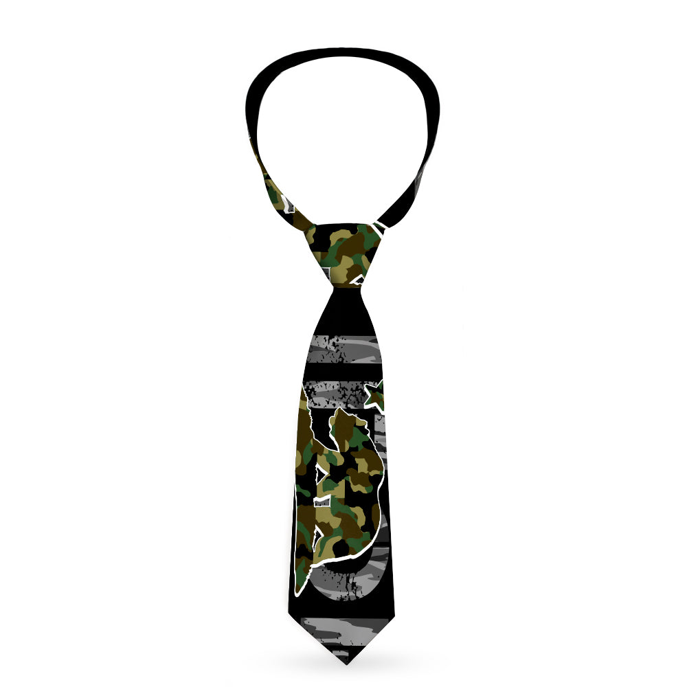 Buckle-Down Necktie - CALIFORNIA/Flag Bear Black/Camo Gray/Camo Olive Neckties Buckle-Down   