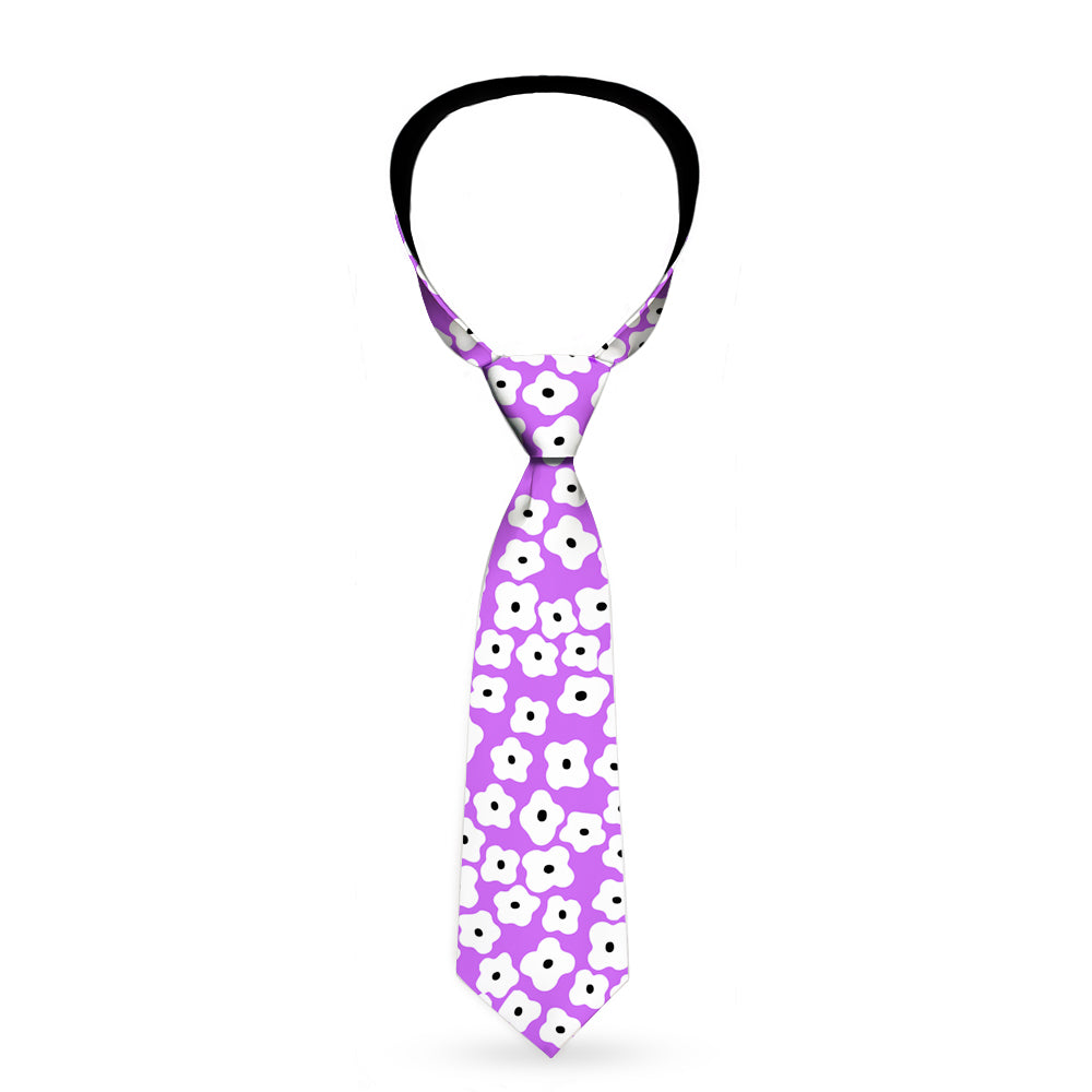 Buckle-Down Necktie - Ditsy Floral Lavender/White/Black Neckties Buckle-Down   