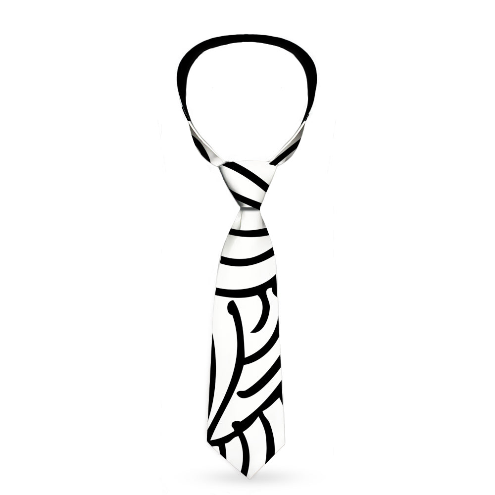 Buckle-Down Necktie - Doodle1/Paint Drips White/Black Neckties Buckle-Down   