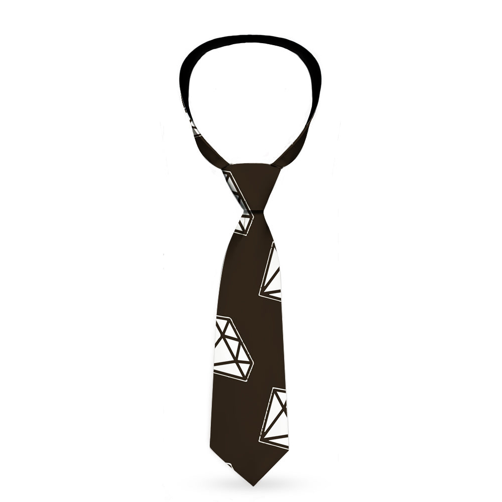 Buckle-Down Necktie - Diamonds Diagonal Black/White Neckties Buckle-Down   