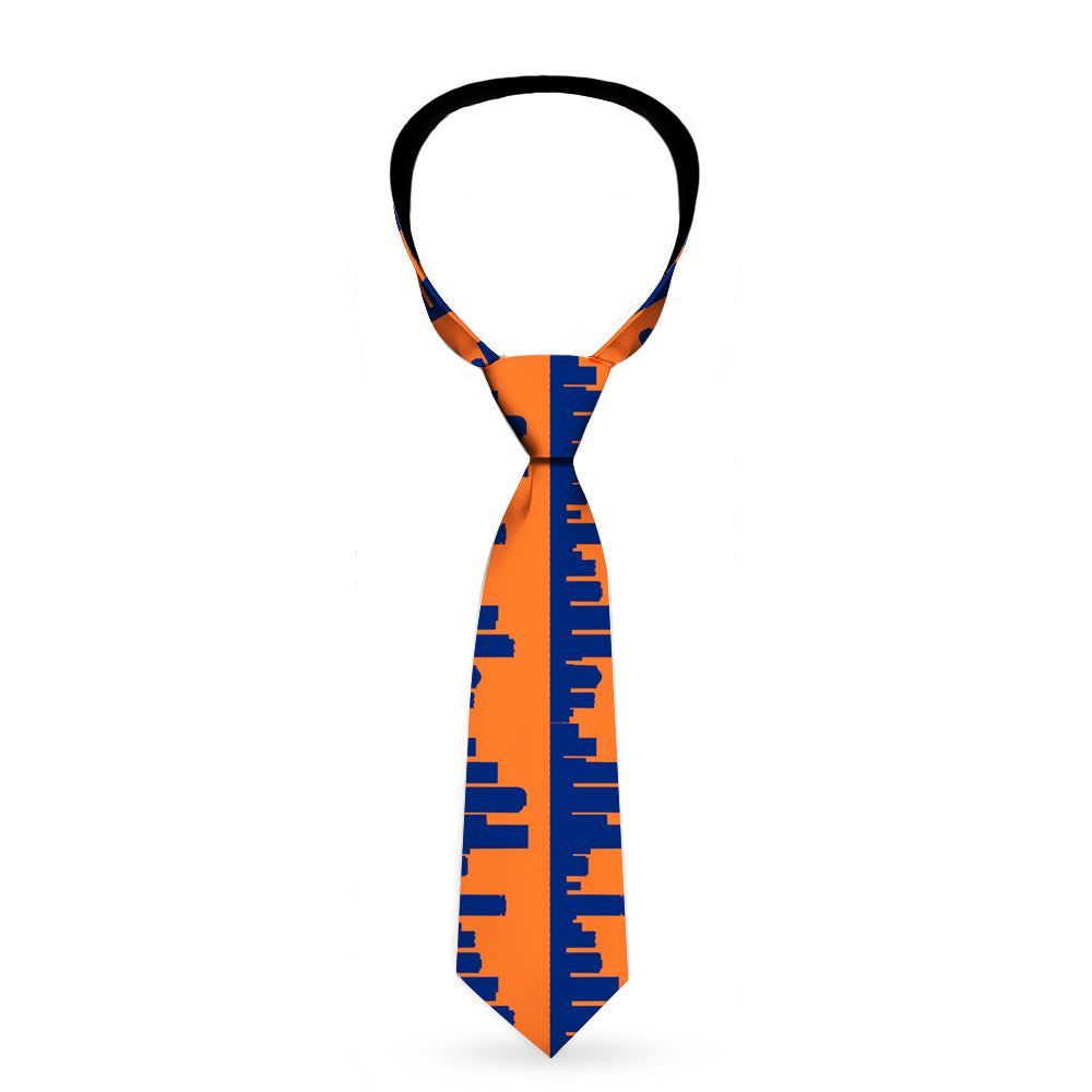 Buckle-Down Necktie - Denver Solid Skyline Orange/Navy Neckties Buckle-Down   