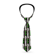Buckle-Down Necktie - HOLLYWEED Sign Skyline/Pot Leaf Black/Grays/White/Green Neckties Buckle-Down   