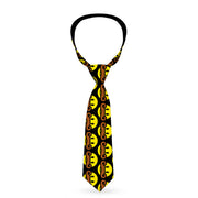 Buckle-Down Necktie - Mustache Happy Face Black/Yellow/Brown Neckties Buckle-Down   