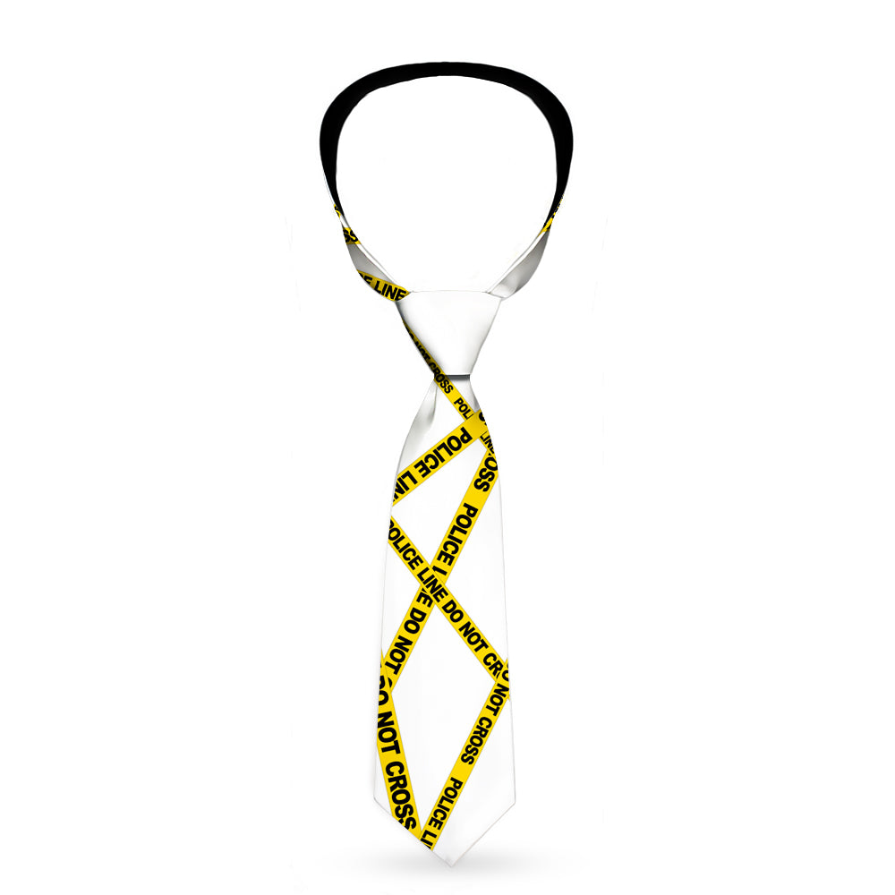 Buckle-Down Necktie - Police Line White/Yellow Neckties Buckle-Down   
