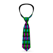 Buckle-Down Necktie - PARTY TIME! Black/Green/Turquoise/Fuchsia Neckties Buckle-Down   