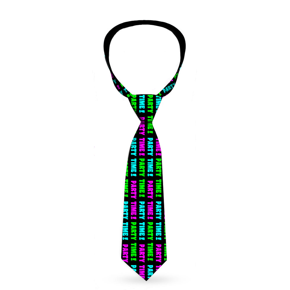 Buckle-Down Necktie - PARTY TIME! Black/Green/Turquoise/Fuchsia Neckties Buckle-Down   
