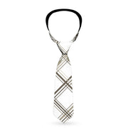 Buckle-Down Necktie - Plaid X Weathered White/Gray Neckties Buckle-Down   
