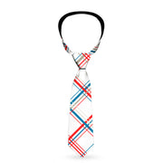 Buckle-Down Necktie - Plaid X White/Red/Turquoise/Gray Neckties Buckle-Down   