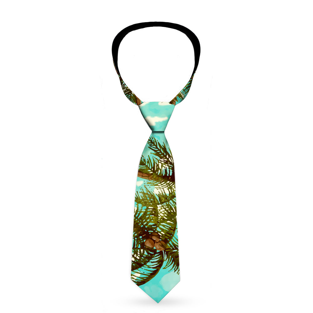 Buckle-Down Necktie - Palm Trees Swaying Tan/Teal Neckties Buckle-Down   