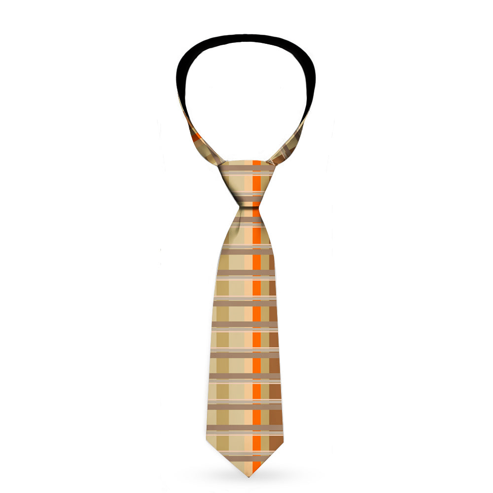 Buckle-Down Necktie - Plaid Tan Shades/Orange Neckties Buckle-Down   