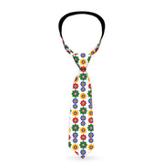 Buckle-Down Necktie - Psychedelic Daisies C/U White/Multi Color Neckties Buckle-Down   