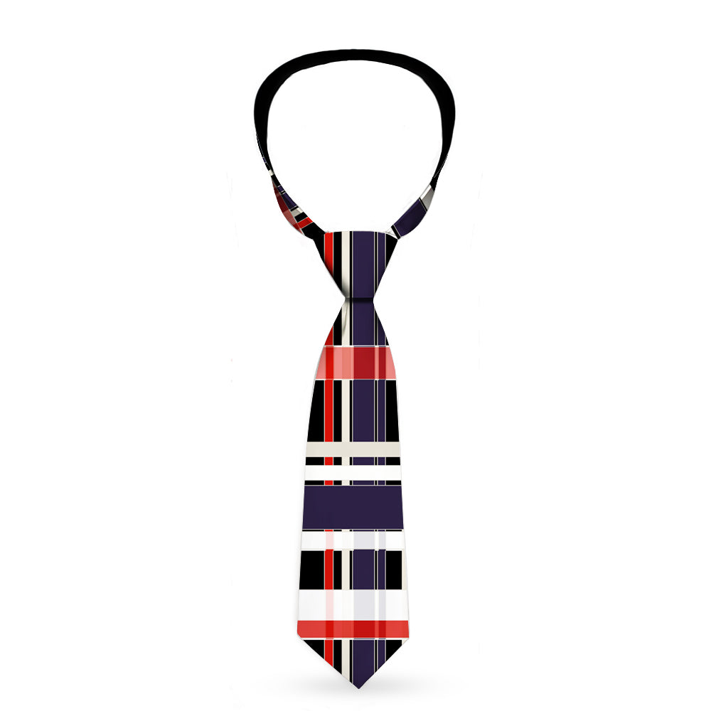 Buckle-Down Necktie - Plaid Black/Red/White/Blue Neckties Buckle-Down   
