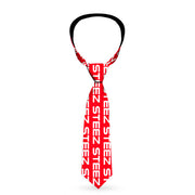 Buckle-Down Necktie - STEEZ Flat Red/White Neckties Buckle-Down   