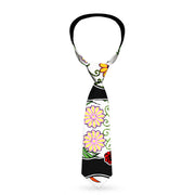 Buckle-Down Necktie - Sugar Skull Outline Black/Multi Color Neckties Buckle-Down   