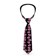 Buckle-Down Necktie - Sugar Skulls Black/White/Fuchsia Neckties Buckle-Down   