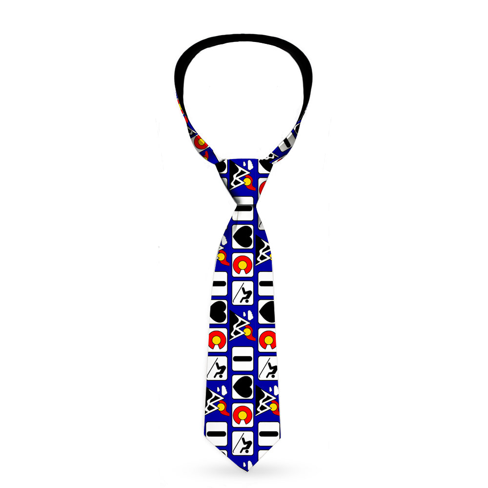 Buckle-Down Necktie - I HEART COLORADO SKIING Logos/Mountain Neckties Buckle-Down   