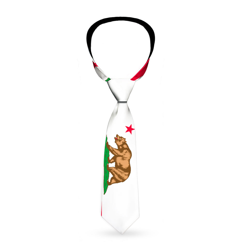 Buckle-Down Necktie - California Flag White w/Stripe Neckties Buckle-Down   