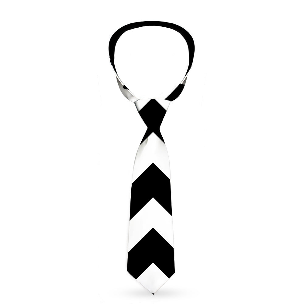 Buckle-Down Necktie - Chevron3 White/Black Neckties Buckle-Down   