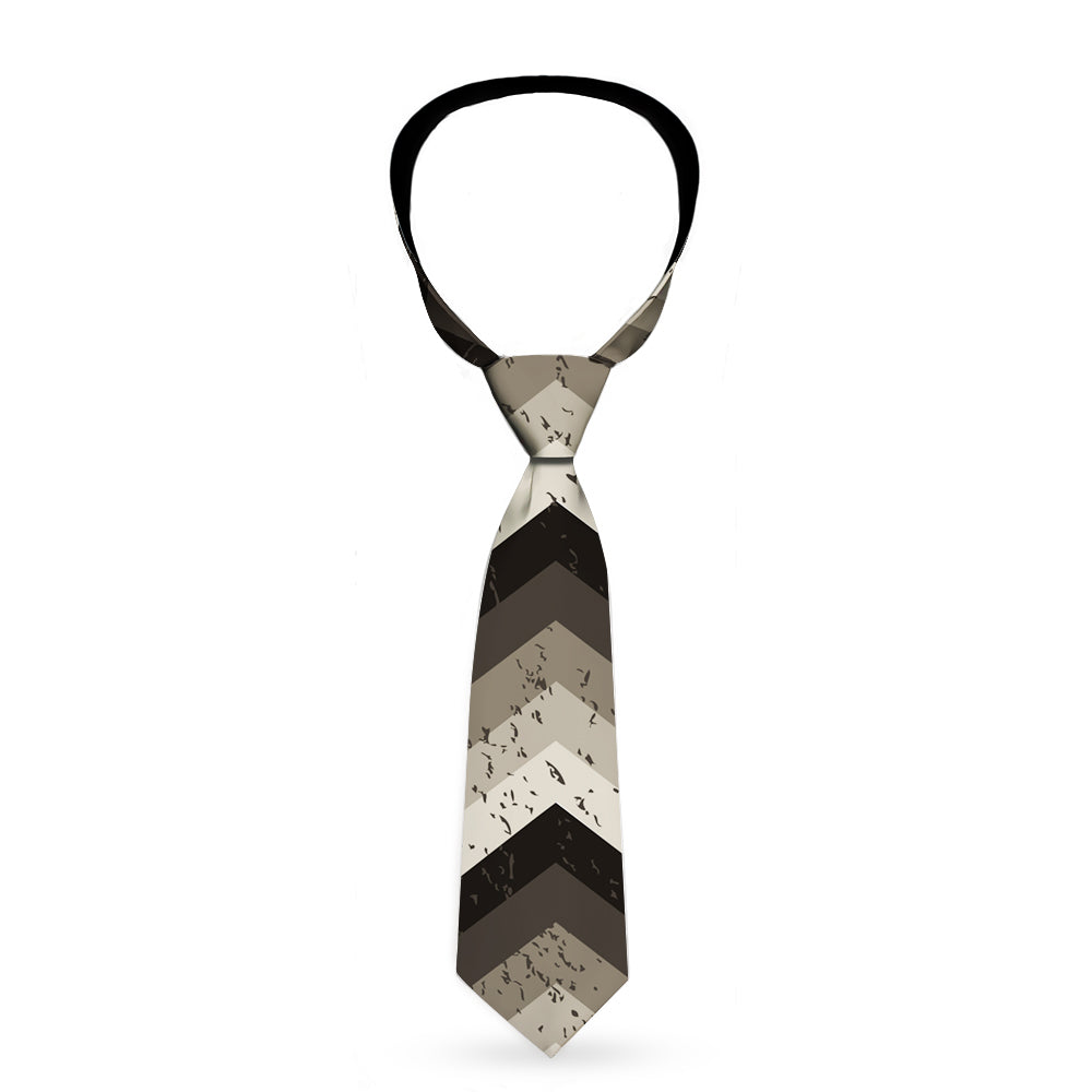Buckle-Down Necktie - Chevron Weathered Black/Grays Neckties Buckle-Down   