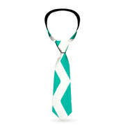 Buckle-Down Necktie - Chevron Stripe White/Teal Neckties Buckle-Down   