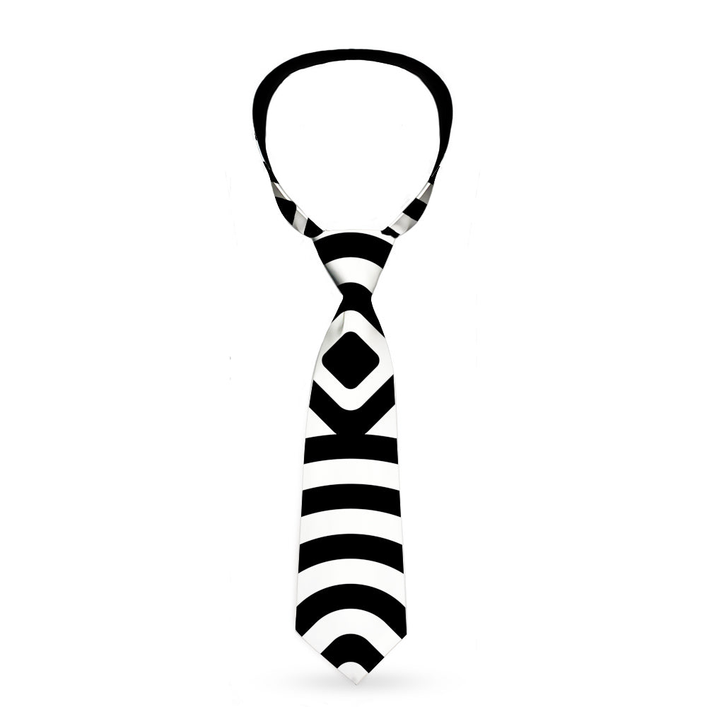 Buckle-Down Necktie - Square Target White/Black Neckties Buckle-Down   