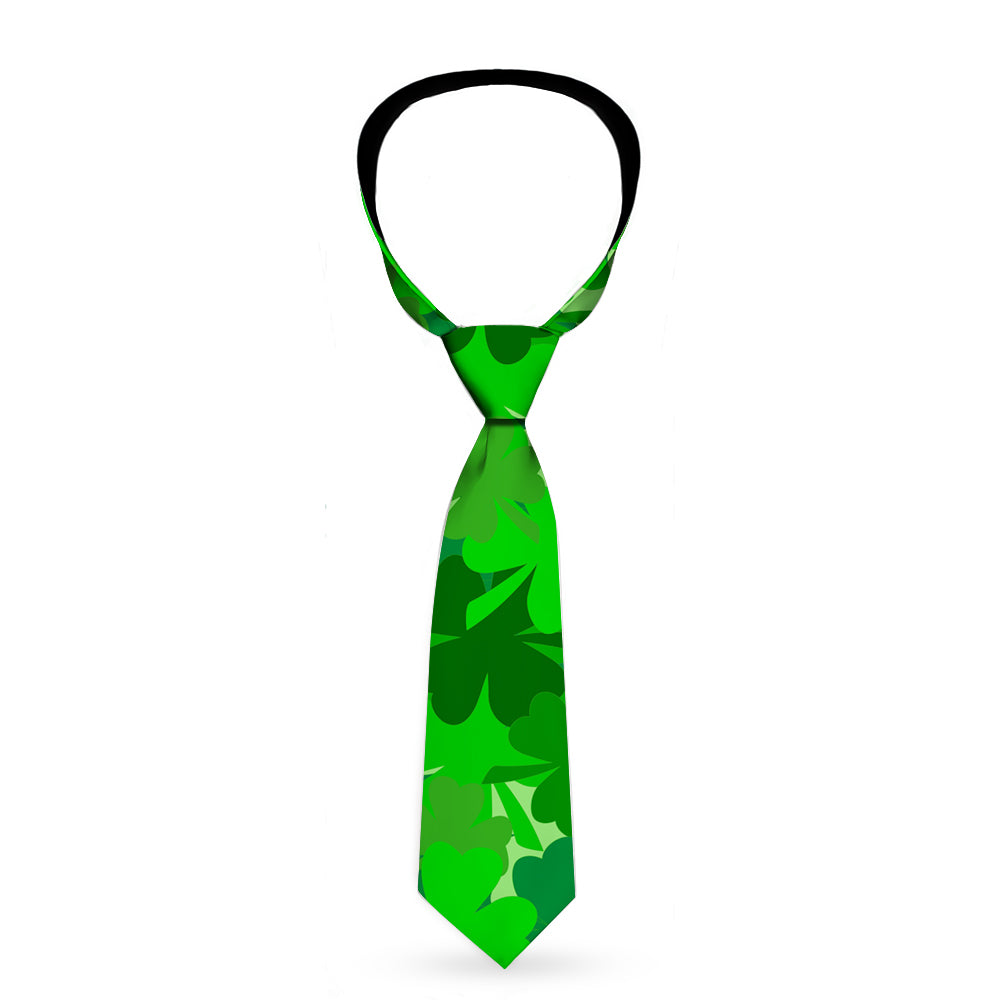 Buckle-Down Necktie - St. Pat's Stacked Shamrocks Greens Neckties Buckle-Down   