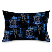 Pillowcase - STANDARD - FORD Oval/Pistons/KK301BK Blueprints Black/Blues/Gray Pillow Cases Ford   