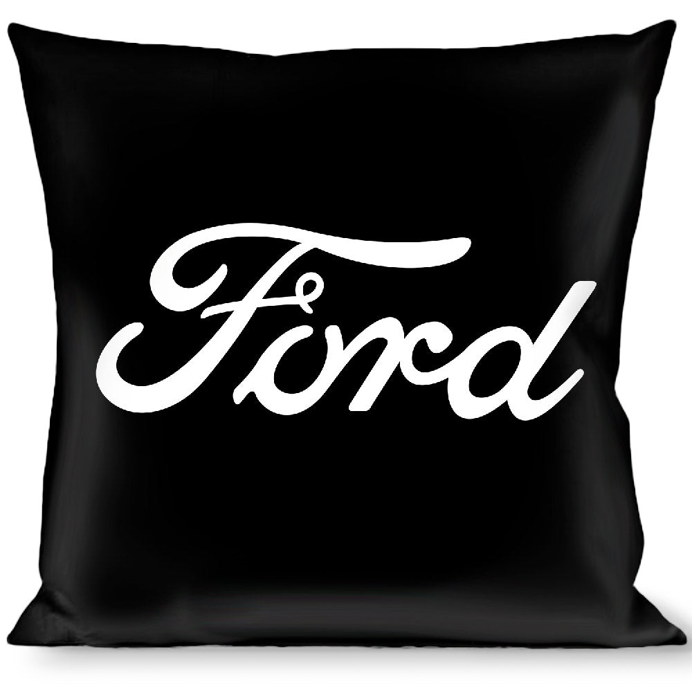 Pillow - THROW - FORD Script Centered Black/White Throw Pillows Ford   