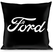 Pillow - THROW - FORD Script Centered Black/White Throw Pillows Ford   
