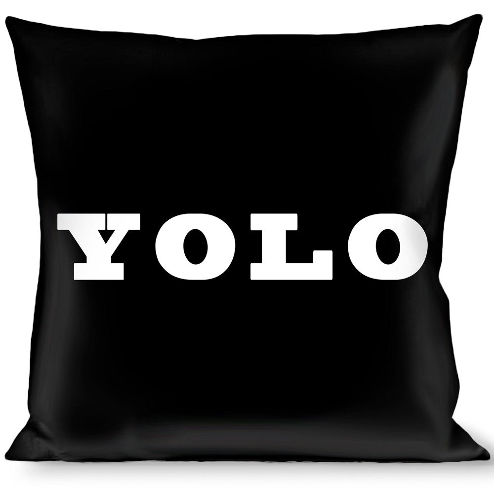 Buckle-Down Throw Pillow - YOLO Bold Black/White Throw Pillows Buckle-Down   