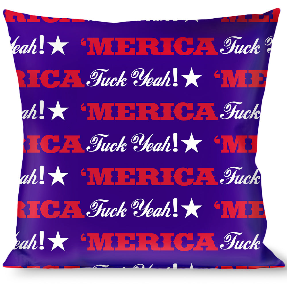 Buckle-Down Throw Pillow - MERICA FUCK YEAH!/Star Blue/Red/White Throw Pillows Buckle-Down   