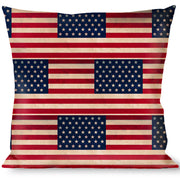 Buckle-Down Throw Pillow - American Flag Weathered Color Repeat Throw Pillows Buckle-Down   