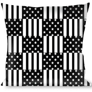 Buckle-Down Throw Pillow - American Flag C/U Black/White Throw Pillows Buckle-Down   