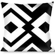 Buckle-Down Throw Pillow - Aztec2 White/Black Throw Pillows Buckle-Down   