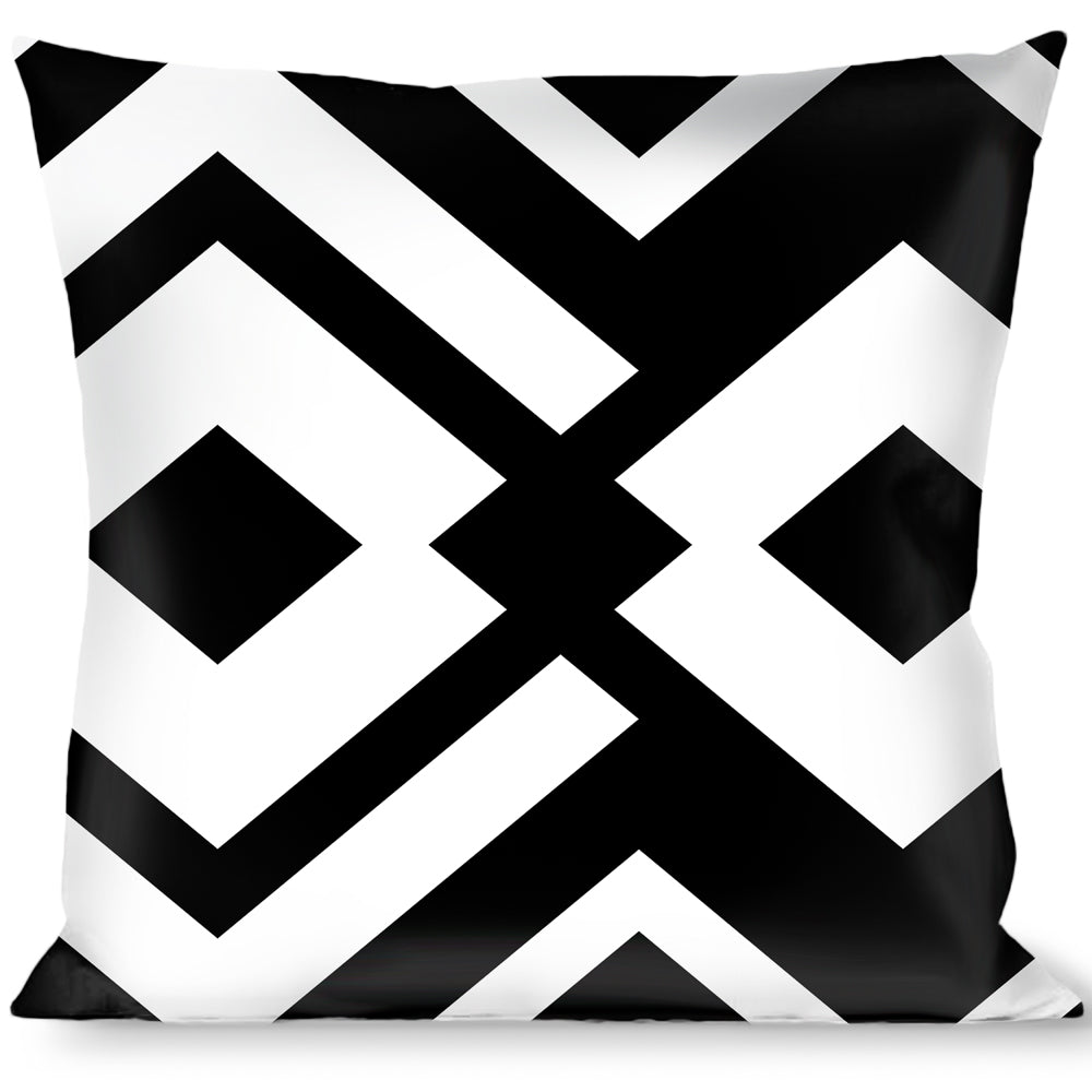 Buckle-Down Throw Pillow - Aztec2 White/Black Throw Pillows Buckle-Down   